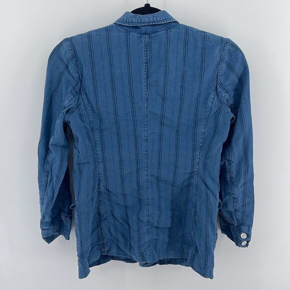Alex Mill Boy cotton linen blend lightly lined two button pinstripe blazer sz XS - Picture 6 of 6